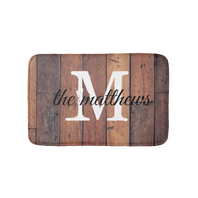 Tapis De Bain Russe Bois Pays Agritourisme Monogramme (Devant)