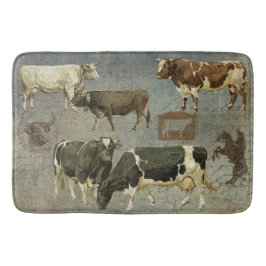 Tapis De Bain Rustic Western Lodge Ferme Vintage Grange Vache de