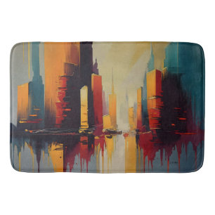 Tapis De Bain Rythme urbain vertical – Ville abstraite