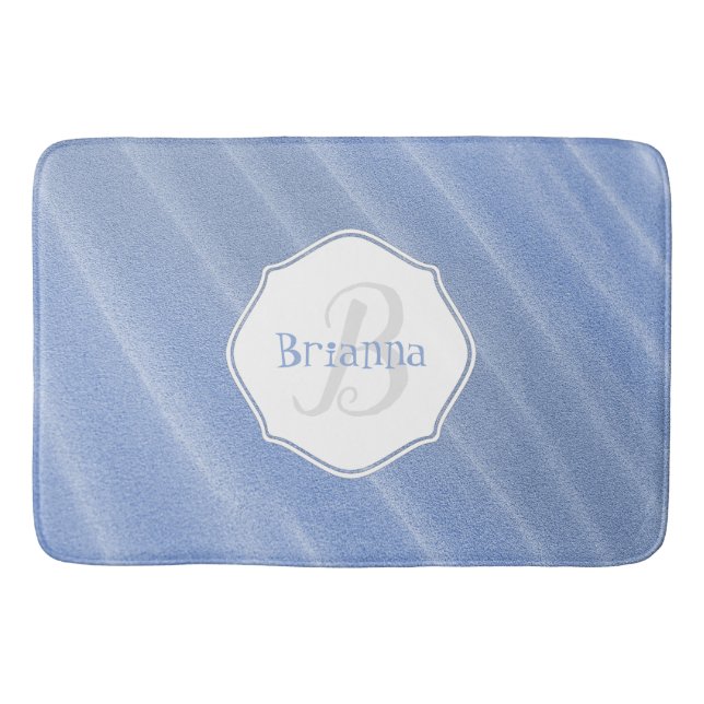 Tapis De Bain Sable Bleu Ripples Salle de bain personnalisée (Devant)