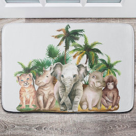 Tapis De Bain Safari Animaux Palmiers
