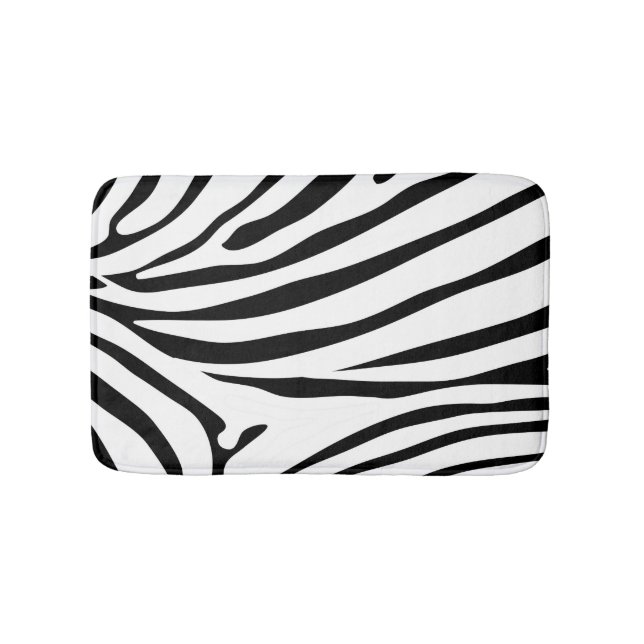 Tapis De Bain Safari de zèbre noir et blanc (Devant)