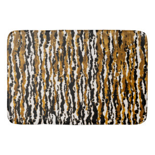 Tapis De Bain Safari Moderne Or & Noir Glam Jungle Pluie