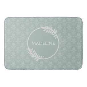 Tapis De Bain Sage Green Élégant Damas Personnalisé Bain Mat