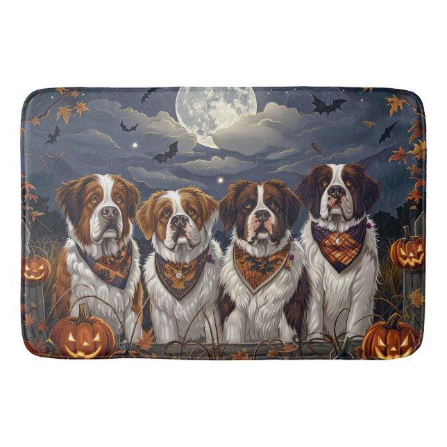 Tapis De Bain Saint Bernard Halloween Éffrayant (Devant)