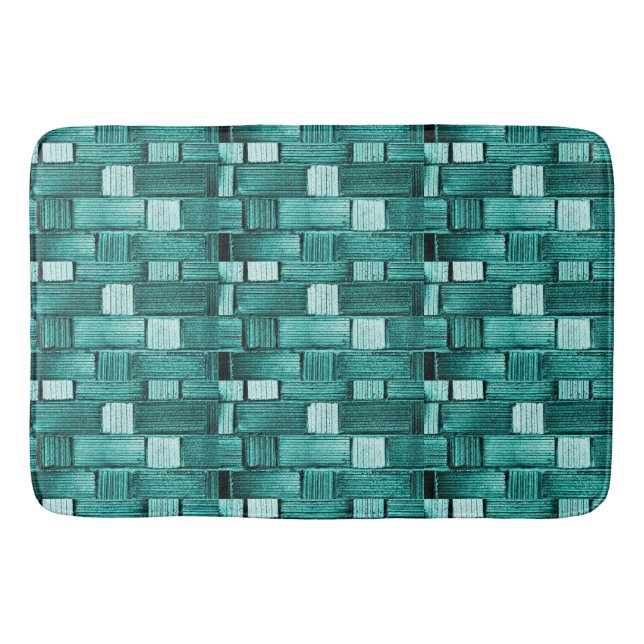 Tapis De Bain Salle de bain carrelée bleue (Devant)