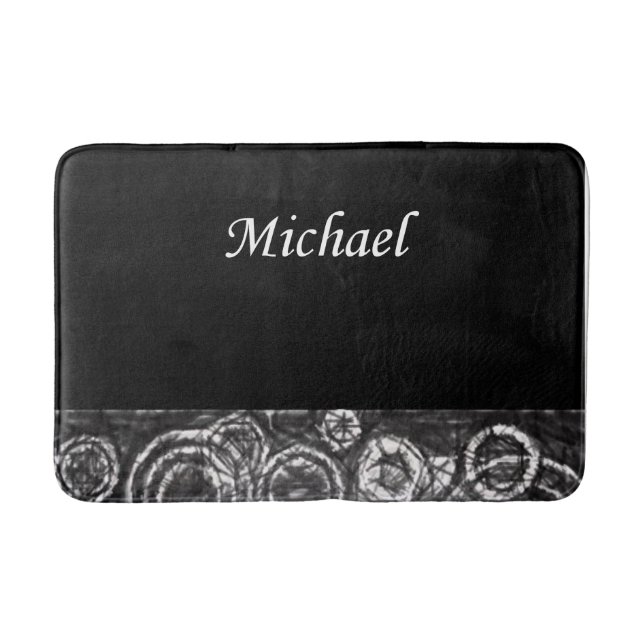 Tapis De Bain salle de bain en noir blanc michael (Devant)
