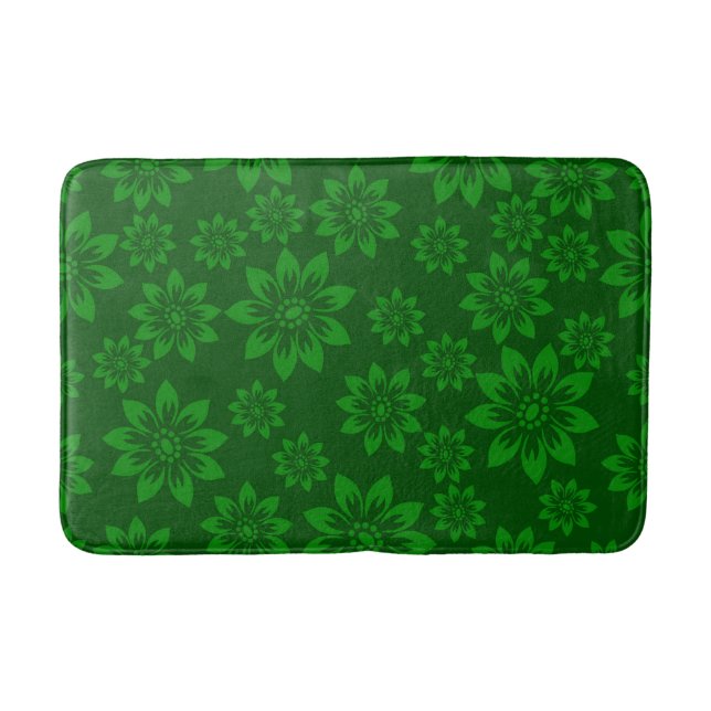 Tapis De Bain Salon de bain vert Floral de Noël (Devant)
