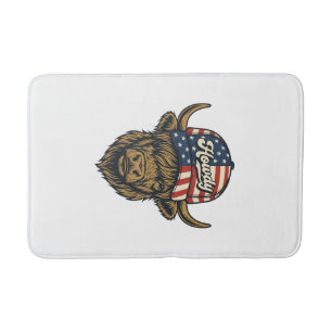 Tapis De Bain Salut Vache Highland Patriotique Design Western Vi