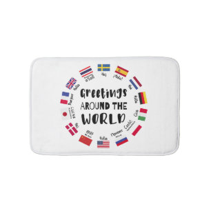 Tapis De Bain Salutations autour du monde, Bonjour dans toutes l