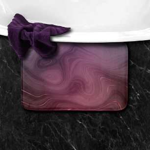 Tapis De Bain Sangria Strata   Moody Pink and Purple Luxe Agate
