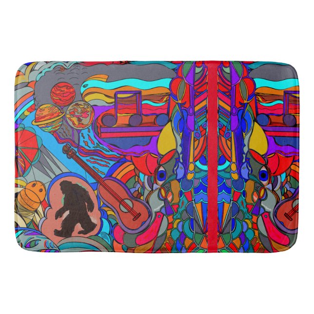 Tapis De Bain Sasquatch Amusant Doodle Art Abstrait (Devant)