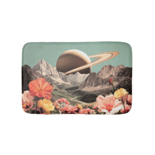 Tapis De Bain Saturne surréaliste au-dessus de la vallée de la m