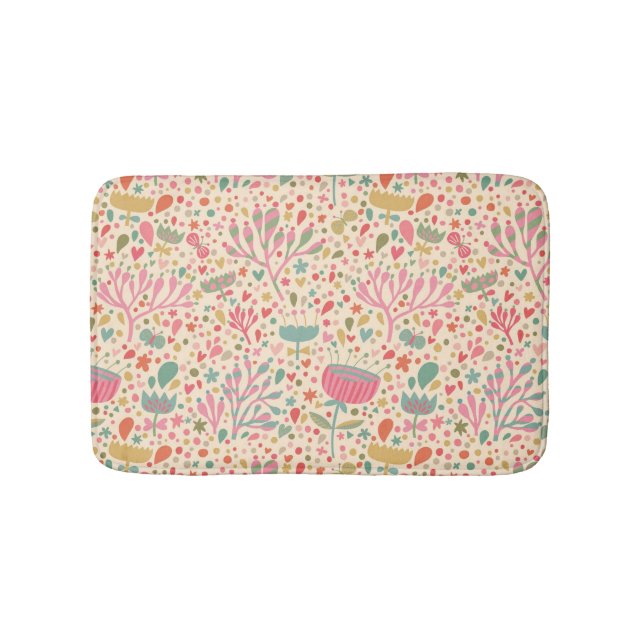 Tapis De Bain Schéma floral clair (Devant)