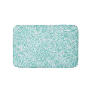 Tapis De Bain Scribbleempreintes Turquoise