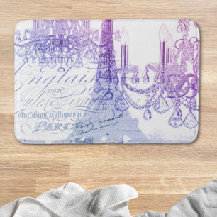 Tapis De Bain scripts chandelier violet tour eiffel paris