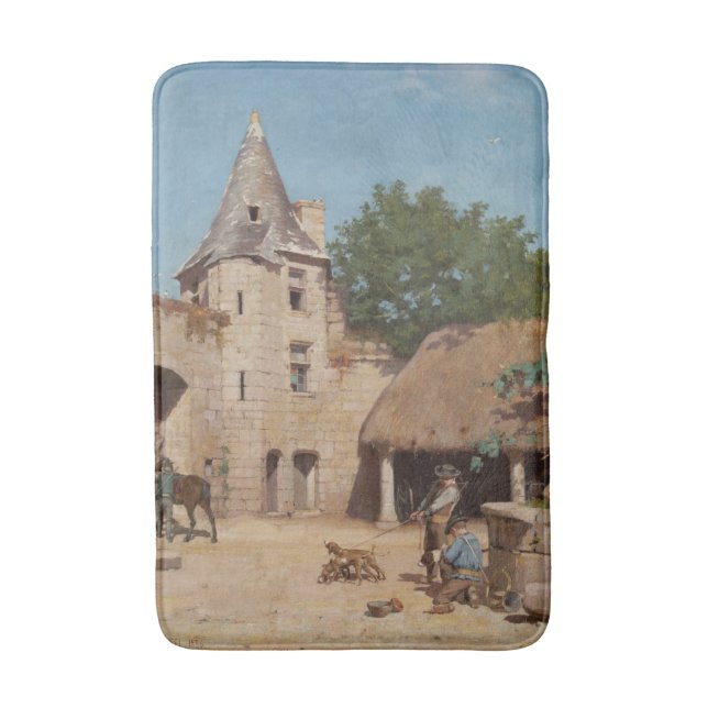 Tapis De Bain Se préparer à la chasse (scène médiévale) (Devant (Vertical))