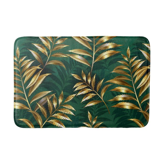 Tapis De Bain Seamless pattern with golden ferns (Devant)