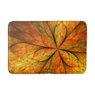 Tapis De Bain Sensation d'automne, Fleur Abstraite fractale mode