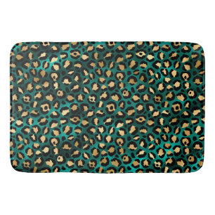 Tapis De Bain Série Leopard Turquoise et Gold 3 