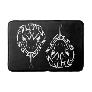 Tapis De Bain Serpent tribal noir et blanc