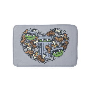 Tapis De Bain Sésame Sésame Oscar the Grouch Doodle Heart