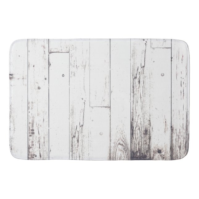 Tapis De Bain Shabby Chic White Wood Rustic Farmhouse (Devant)