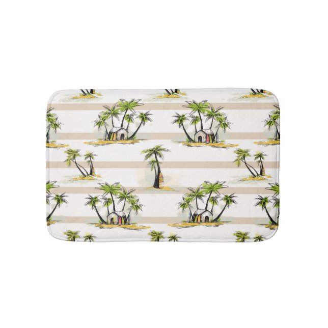 Tapis De Bain Shack tropical et paumes (Devant)