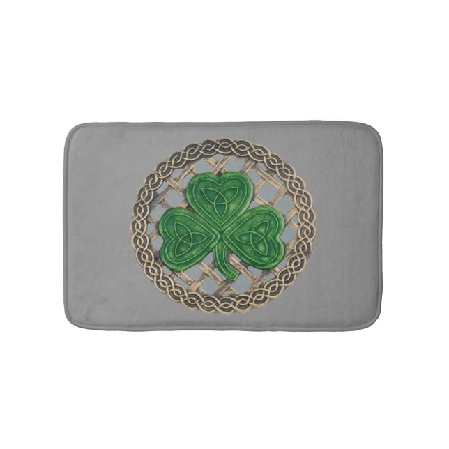 Tapis De Bain Shamrock Gris Sur Noeuds Célestes Mat Bain (Devant)