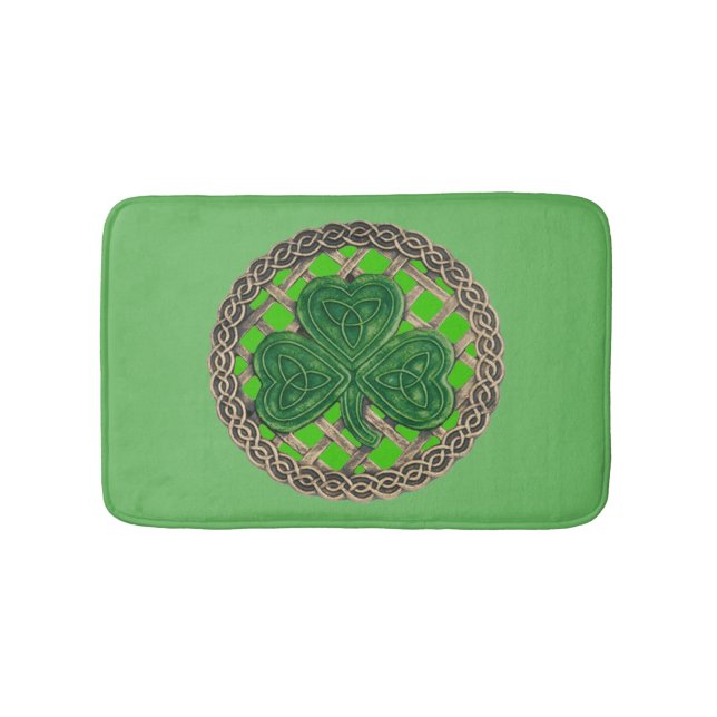 Tapis De Bain Shamrock Vert Sur Noeuds Célestes Bain Mat (Devant)