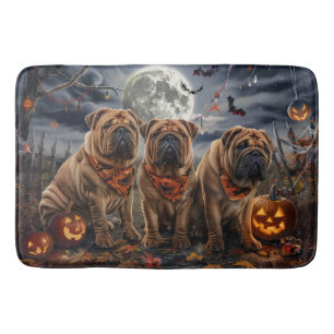 Tapis De Bain Shar Pei Halloween Épouvantable