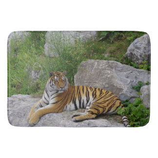 Tapis De Bain Siberian Tiger Relaxing on a Rock