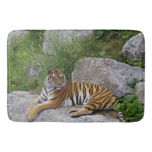 Tapis De Bain Siberian Tiger Relaxing on a Rock (Devant)