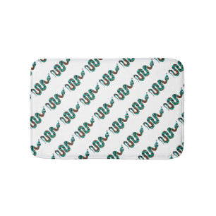Tapis De Bain Silhouette d'impression Brown et Turquoise de serp