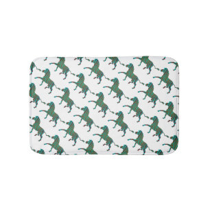 Tapis De Bain Silhouette d'impression Brown et Turquoise Zebra