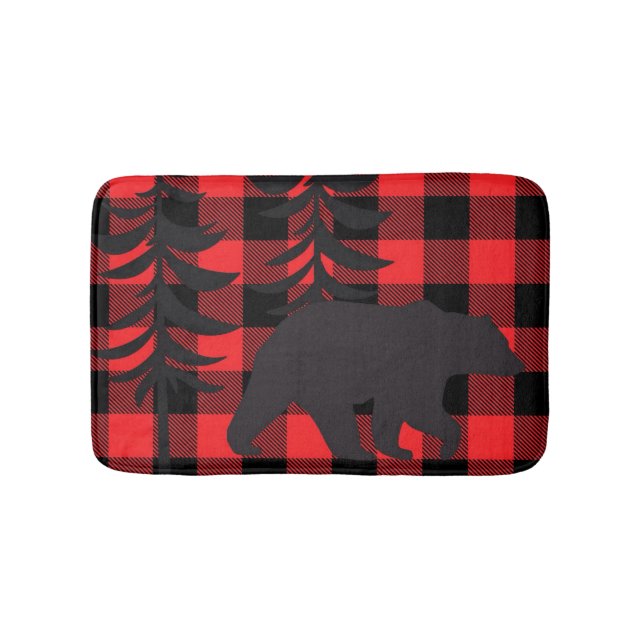 Tapis De Bain Silhouette rouge à oreille noire (Devant)