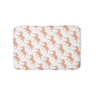 Tapis De Bain Silhouette Zèbre orange et blanc