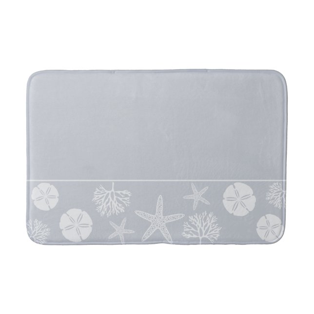 Tapis De Bain Silhouettes de vie marine (gris côtier) (Devant)