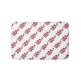 Tapis De Bain Silhouettes noires et rouges du serpent