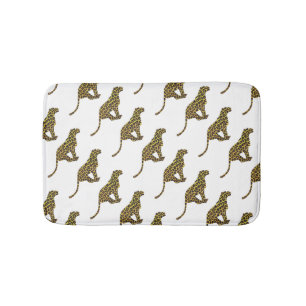 Tapis De Bain Siloette léopard Brown et jaune