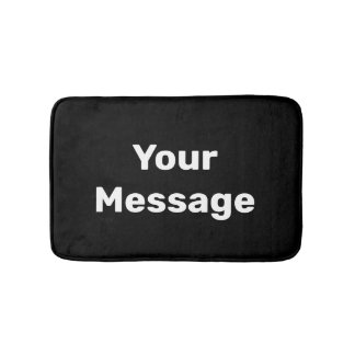 Tapis De Bain Simple noir et blanc Votre message Modèle texte
