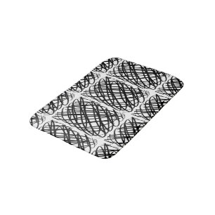 Tapis De Bain Simple Scribble Noir Carrelage central