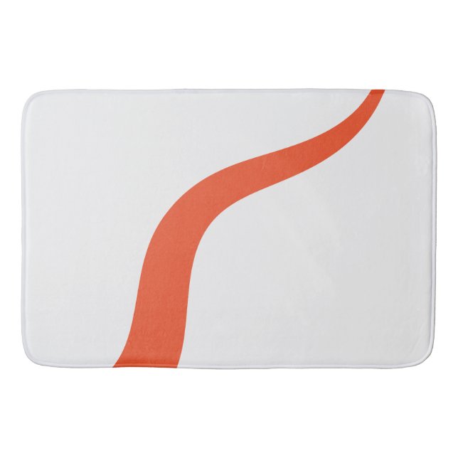 Tapis De Bain Simple Waves 3 - Orange et blanc (Devant)