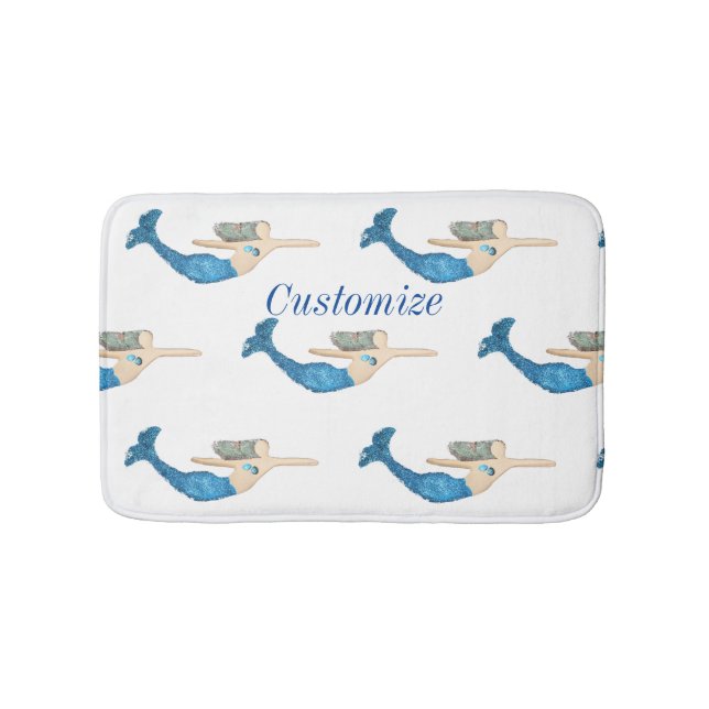 Tapis De Bain Sirènes à queue bleue nageant Thunder_Cove (Devant)