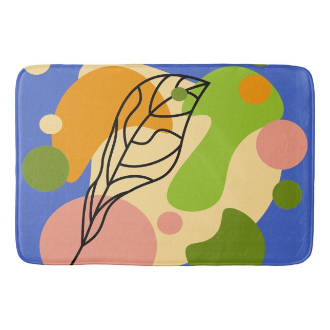Tapis De Bain Sites abstraits intéressants avec feuilles (Devant)
