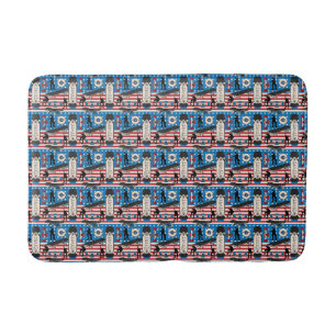 Tapis De Bain Skateboarding Patriotique Skateboardeur USA
