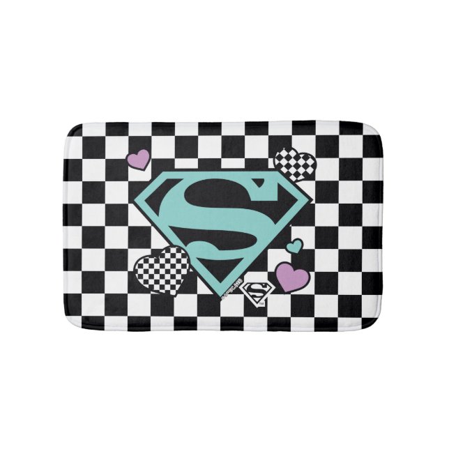 Tapis De Bain Skater Girl Supergirl Coeurs S-Shield (Devant)