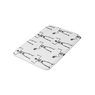 Tapis De Bain Skeletons D'Halloween, Baguette Ou Traite, Boo