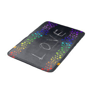 Tapis De Bain SlipperyJoe's scribbled love word rainbow gradient