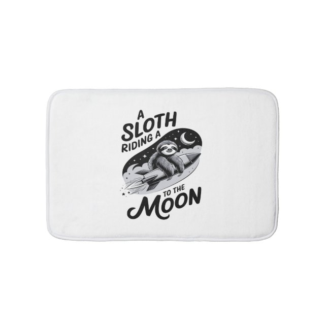 Tapis De Bain Sloth Riding a Rocket to the Moon (Devant)